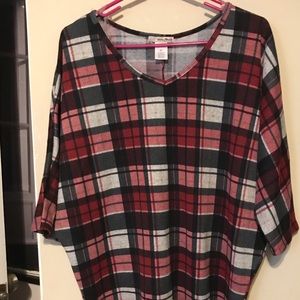 Plaid Dolman Tunic Medium